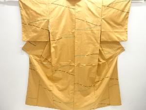 線描き模様織り出し手織り紬着物